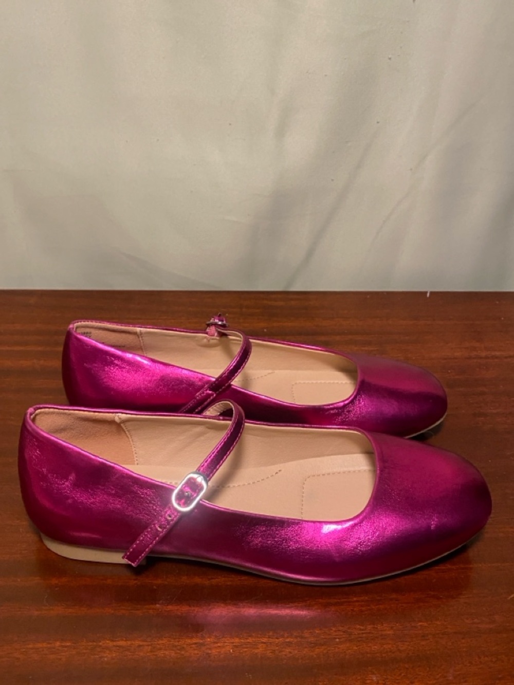 Cupcake Couture  Honey Metallic Pink Mary Jane Ballet Flats GS Youth size 4M